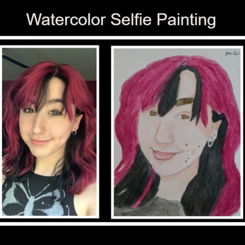 Watercolor selfie example.