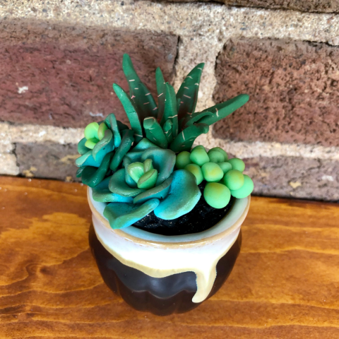 Polymer clay succulent.