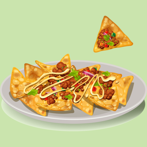 Cartoon image of nachos.