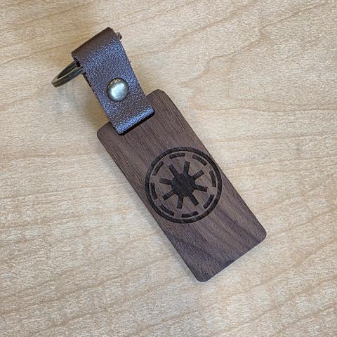 wood key chain with design engraved