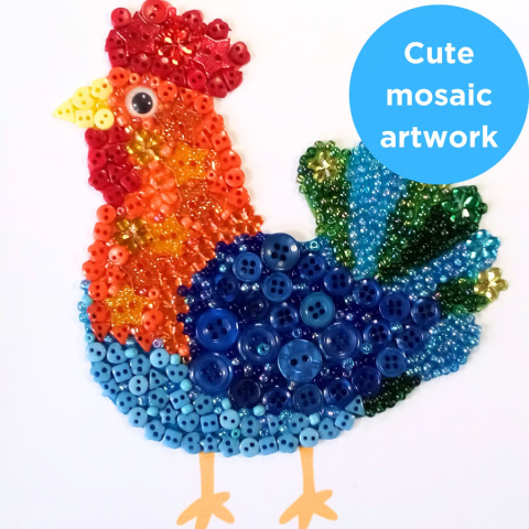 bead and button mosiac