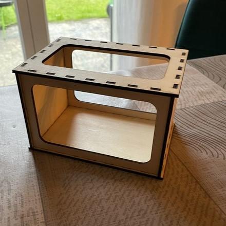 hologram box made of wood and acrylic