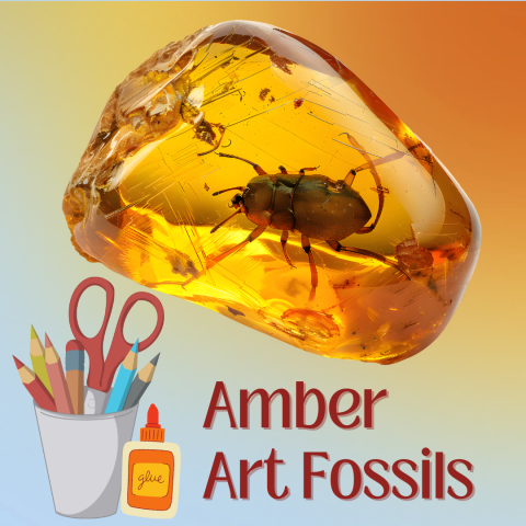bug encased in amber, art supplies "Amber Art Fossils"