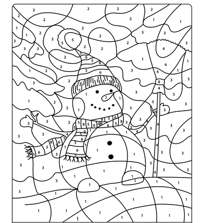 Snowman paint by numbers
