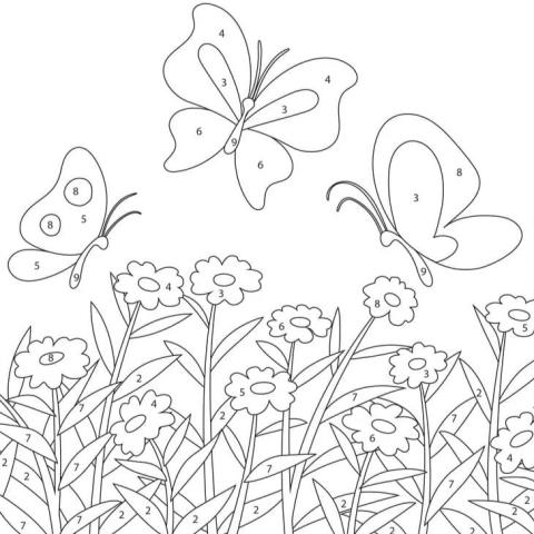 spring theme paint by numbers