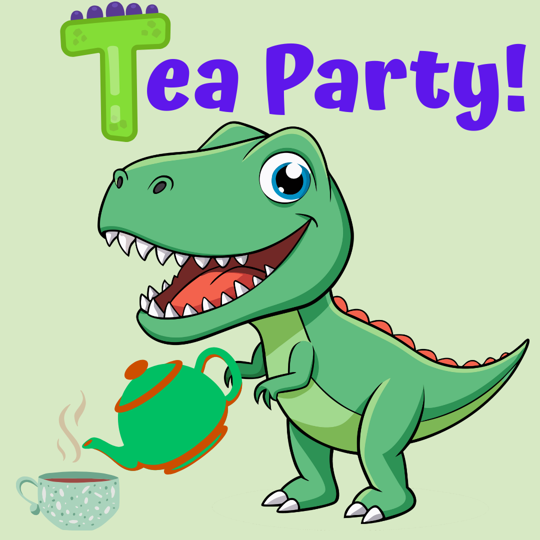 T-Rex pouring tea