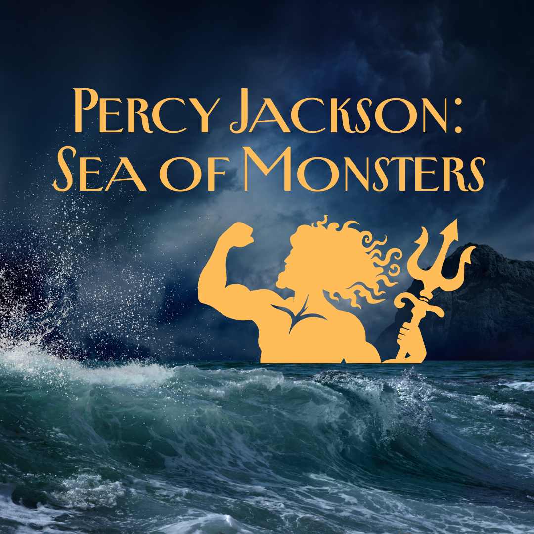 Percy Jackson: Sea of Monsters with Poseidon emerging from the water